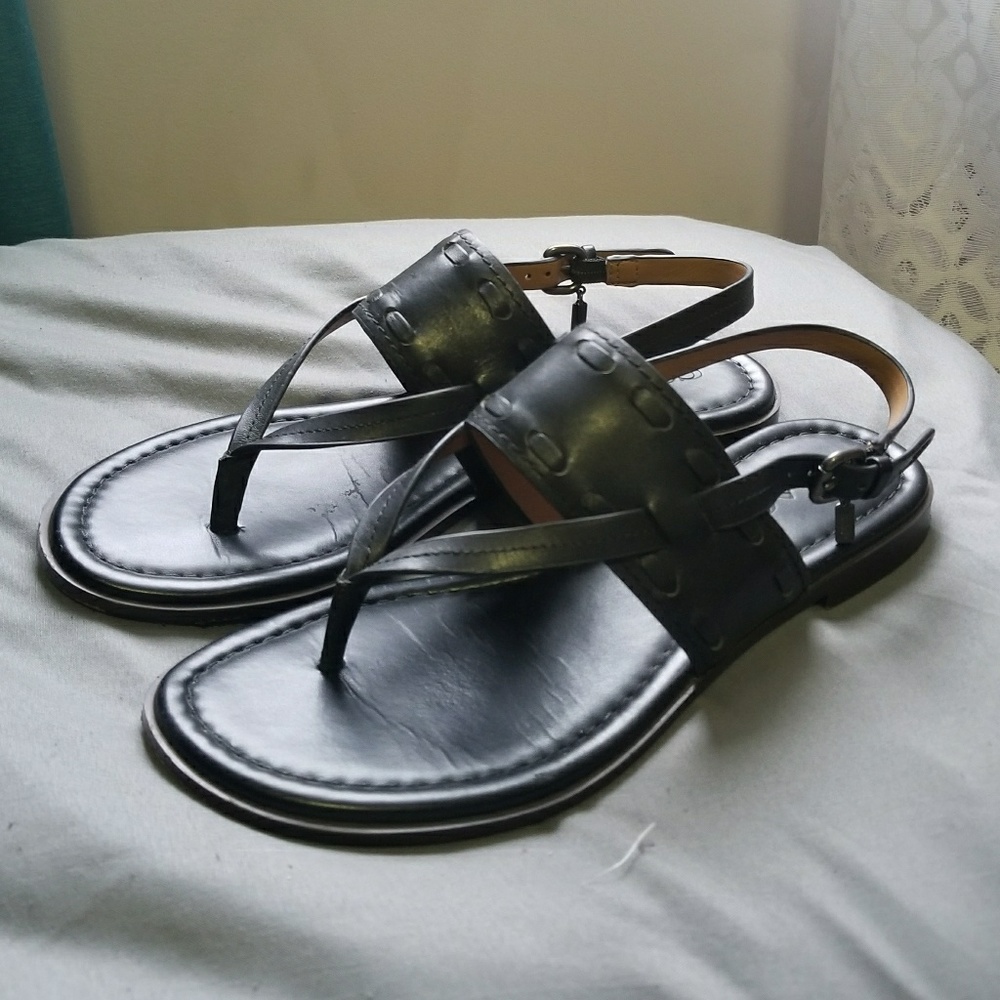Coach sling back thong sandals